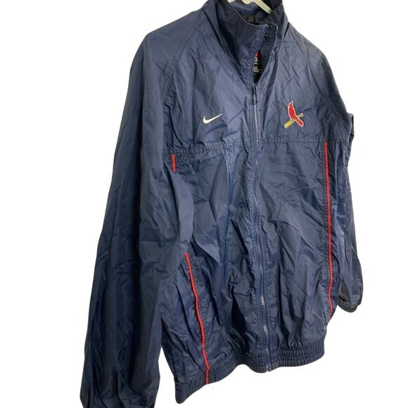 Nike Team St Louis Cardinals MLB Navy Blue Full Zip Windbreaker Jacket Boys L - Picture 3 of 16
